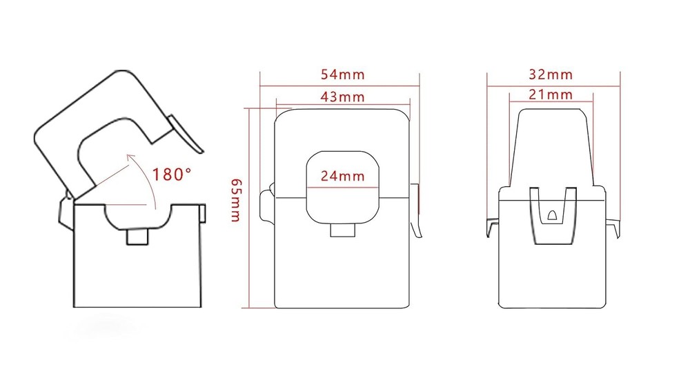 AC Current Sensor Transformer, Core Current Transformer Coil Sensor for 200A ...