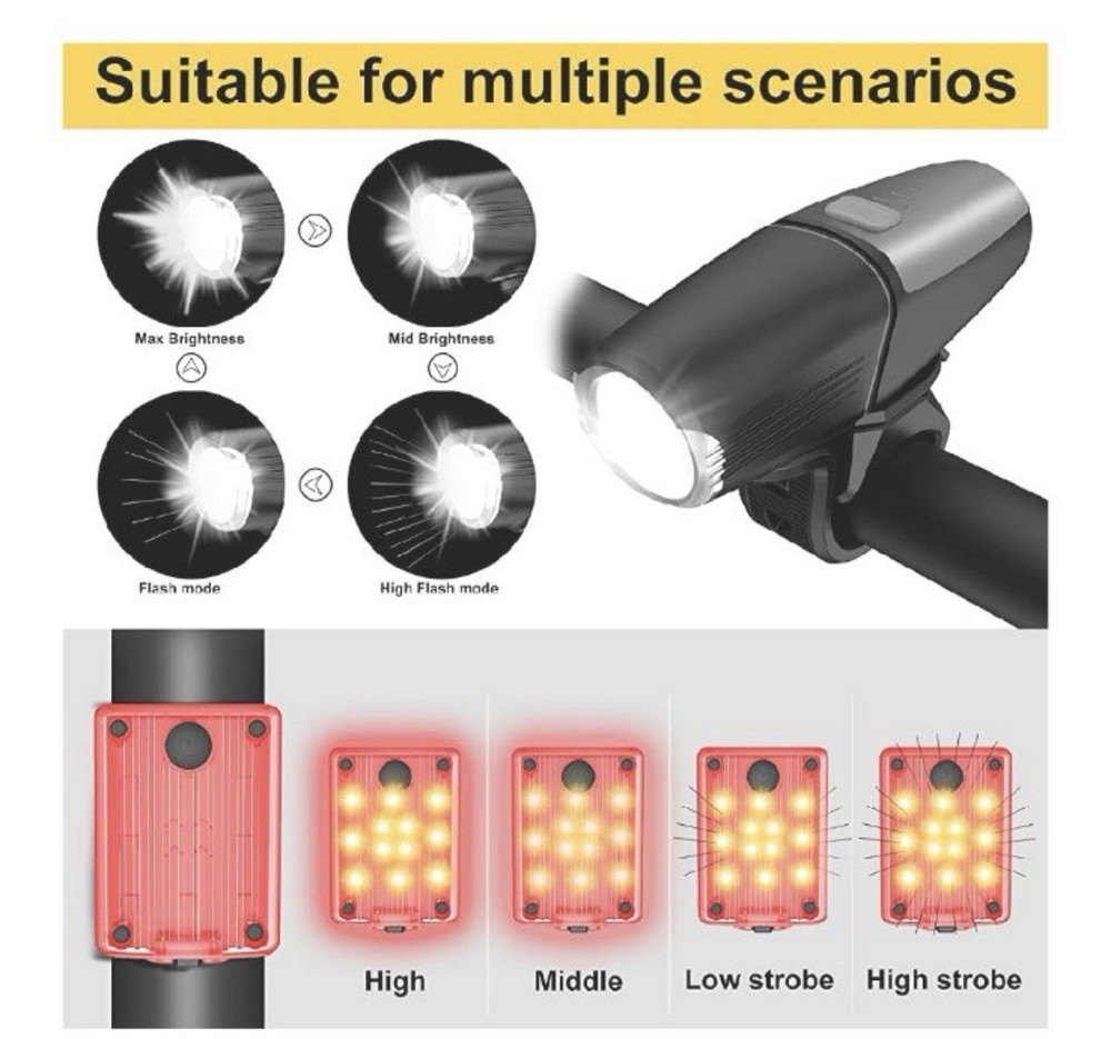 Biker light Set rechargeable. Brand New