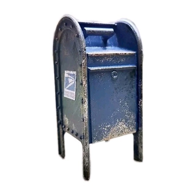 Miniature USPS Mailbox Postal Box Mail Box Blue Display Diorama Scenery