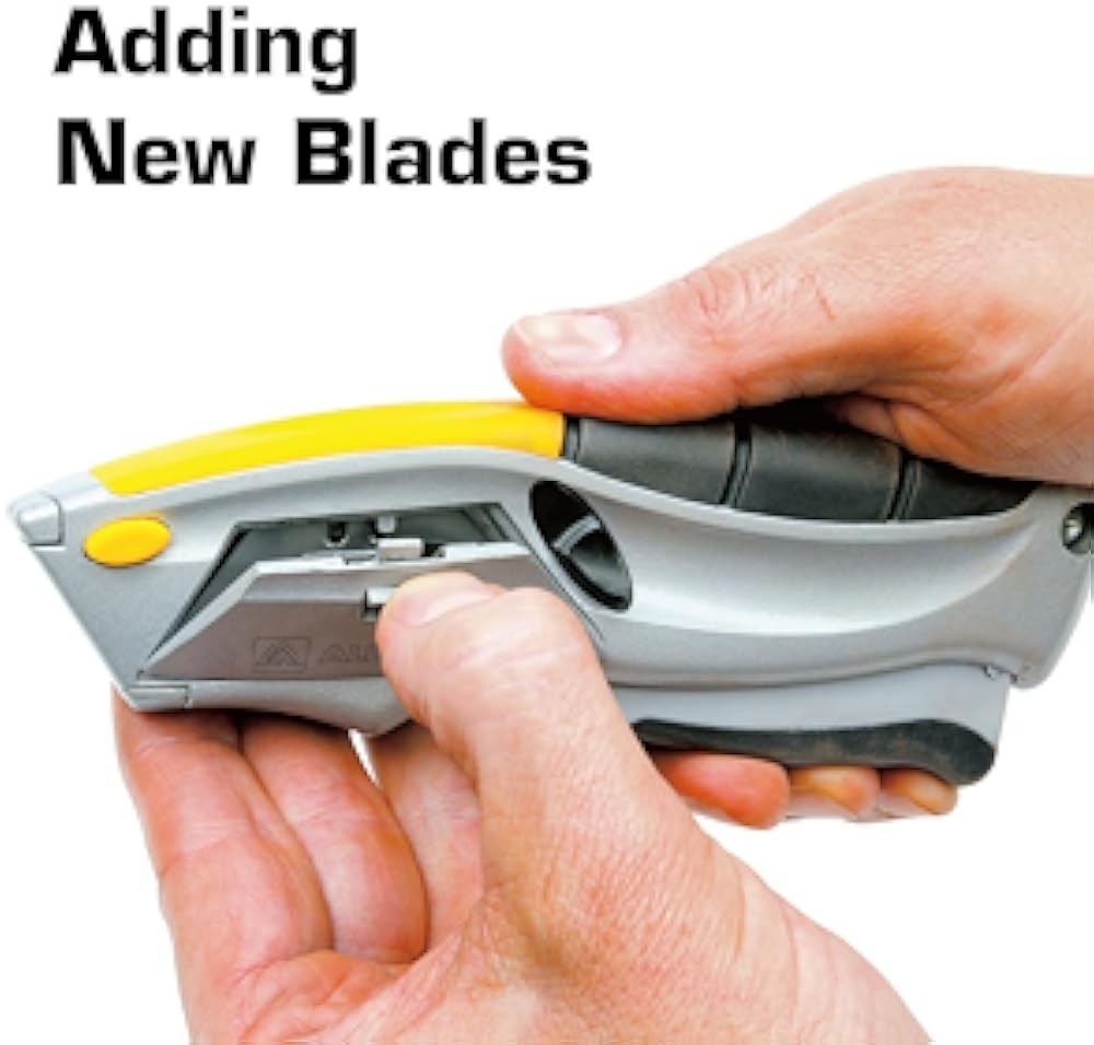 Squeeze Utility Knife, Auto-Loading Squeeze, 6 Heavy-Duty Blades