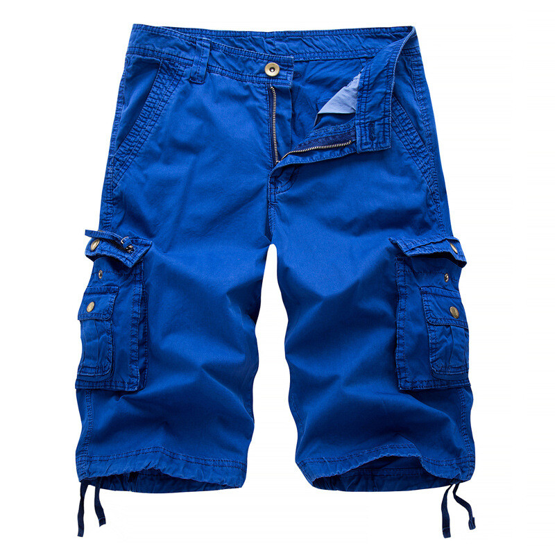 Classic Mens Casual Solid Cargo Shorts Multi Pockets Washed Lounge 30 - 48