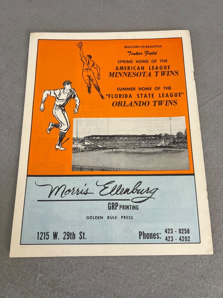 Vintage Baseball Program Book Minnesota vs Orlando Twins Program AAA League '69