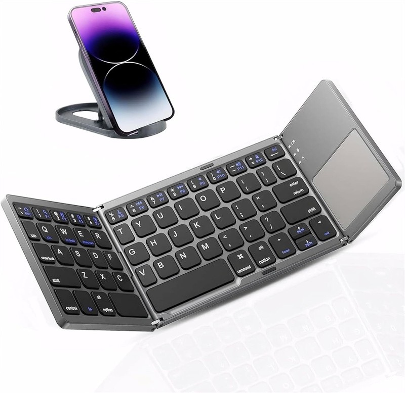 Mini Thin Fold Wireless Bluetooth Keyboard With Touchpad for iOS Android Windows