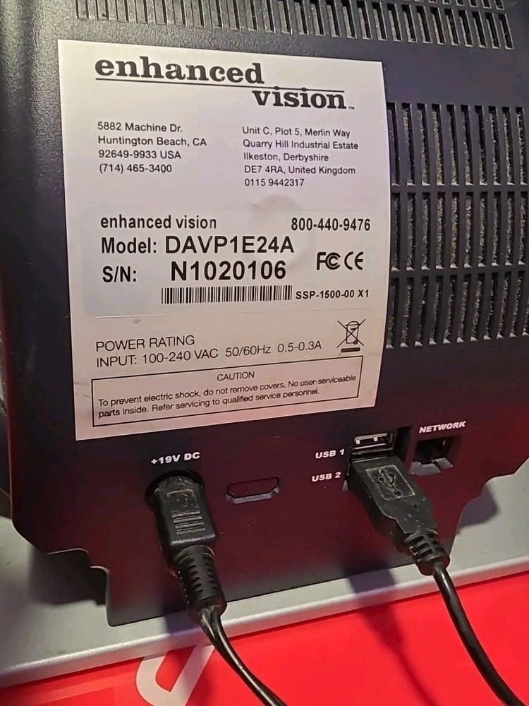 Enhanced Vision DaVinci HD OCR DAVP1E24A - Tested & Working