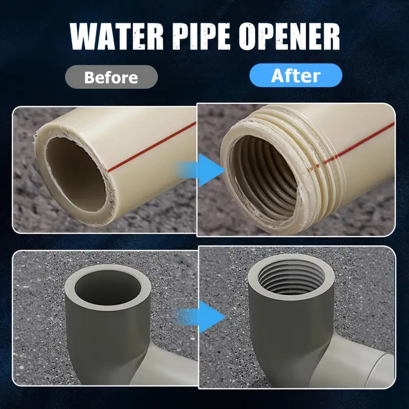 Integrated Internal & External Pipe Threading Tool For 1/2'' + 3/4'' Water Pipe