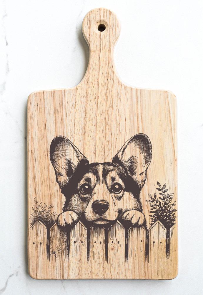 Corgi Cutting Cheese Board