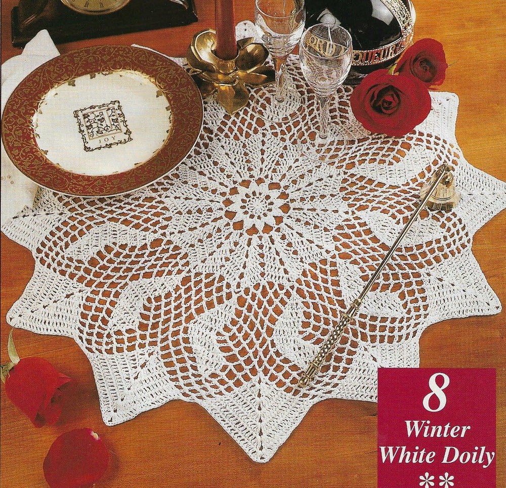 WINTER WHITE DOILY 20" HOME DECOR CROCHET PATTERN INSTRUCTIONS