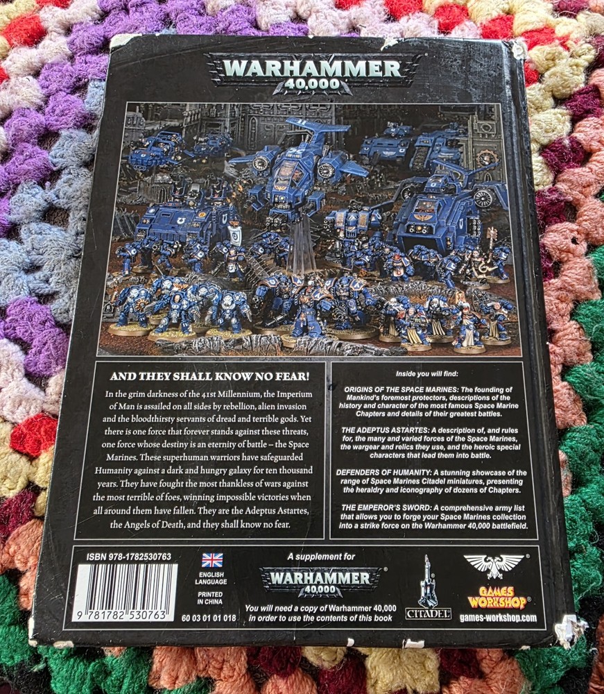 Warhammer 40k Codex Space Marines hardback book