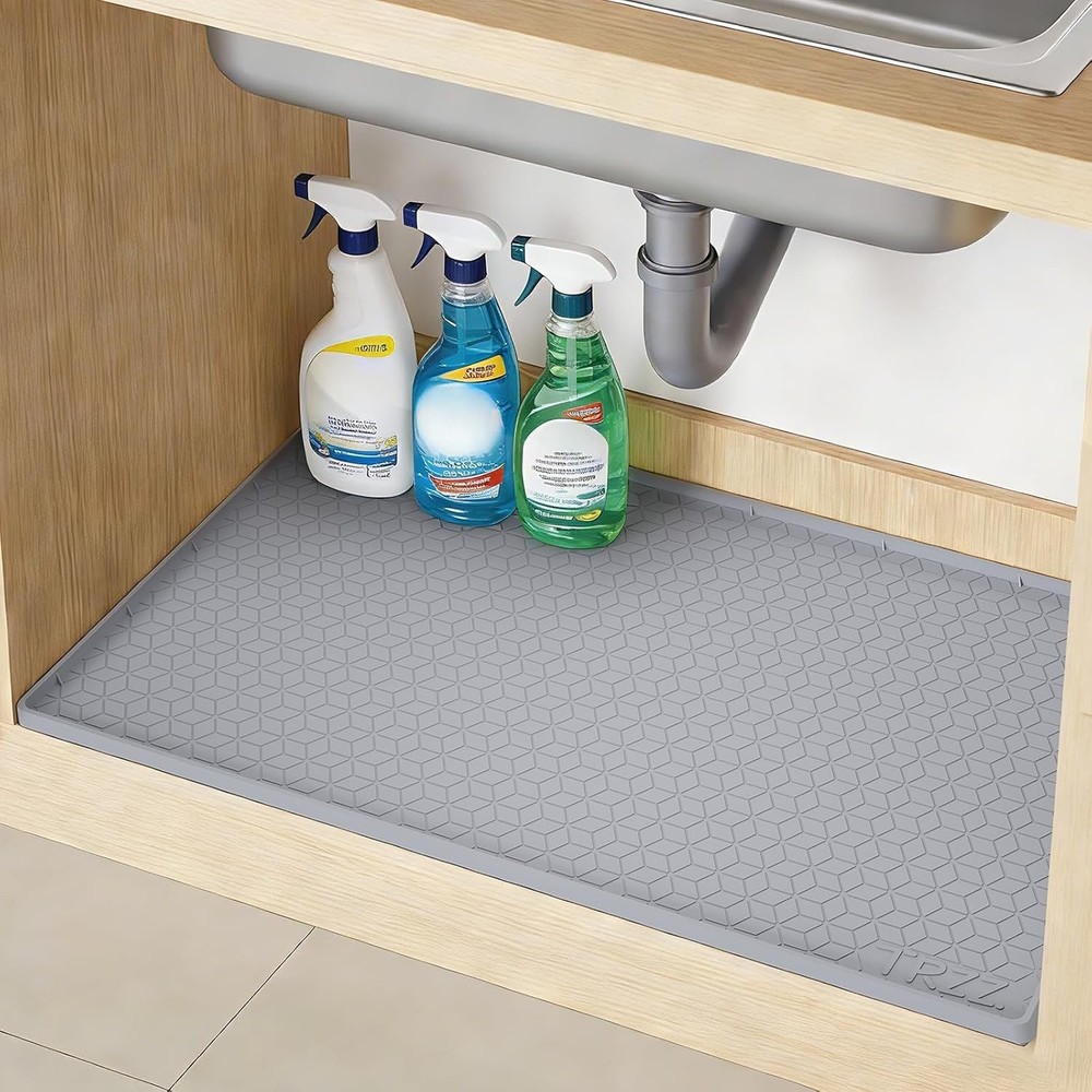 Silicone Waterproof Under Sink Mat 34" x 22", Drip Tray and Cabinet Liner for...