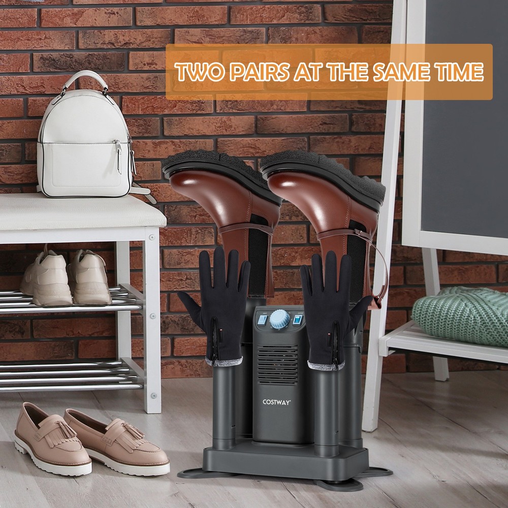 Costway Electric 4 Shoe Dryer Deodorizing Boot Warmer 180 Mins Timer