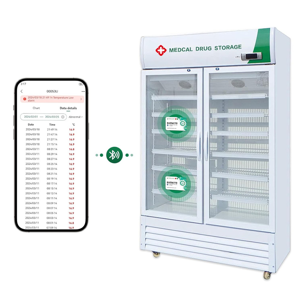 10-Pack Bluetooth Temperature Data Loggers for Refrigerators & Freezers