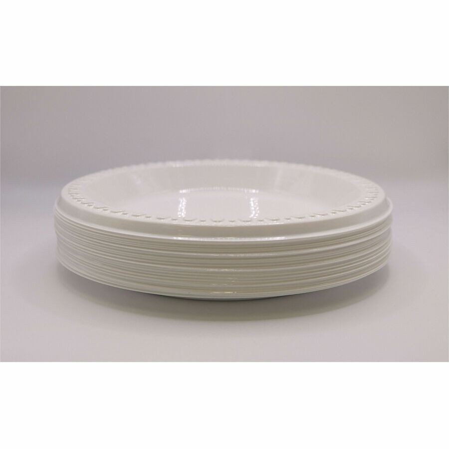 Tablemate 6644WH Plastic Plate 6" Diameter White 125/pack