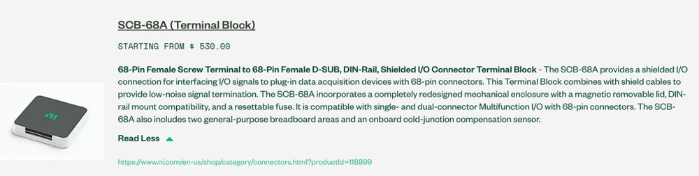 National Instruments SCB-68A Terminal Block