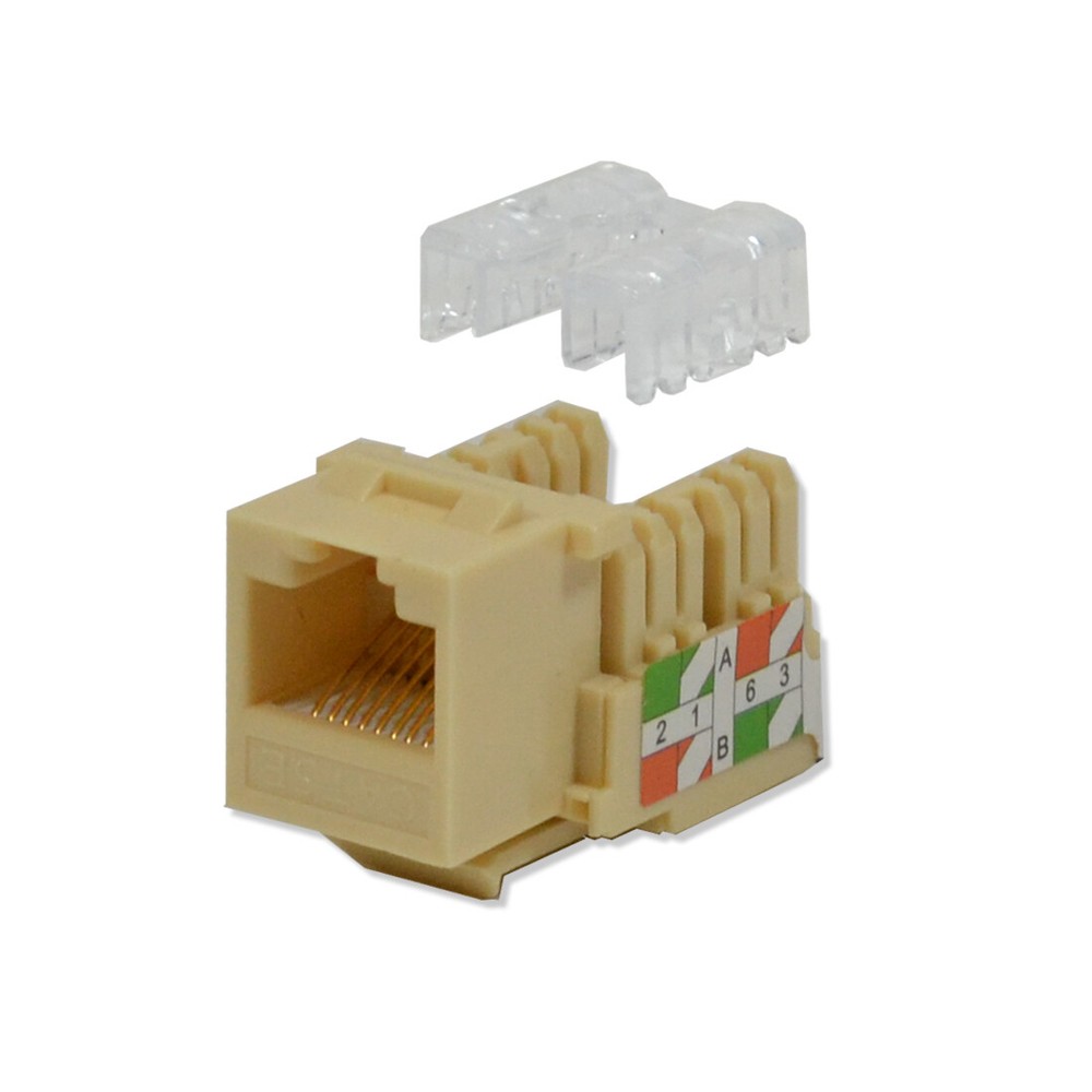 Keystone Jack Cat5e Ivory Network Ethernet 110 Punchdown 8P8C