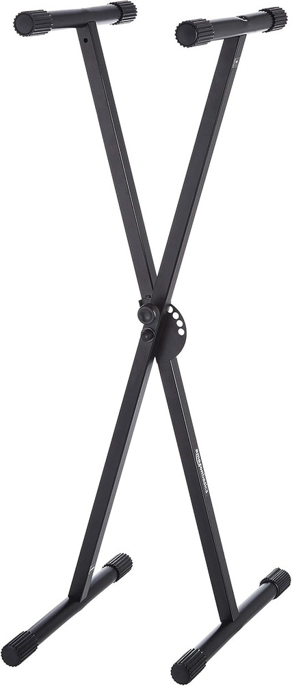 Keyboard and Piano Stand, Adjustable Height, Portable Single-X-Shape, Black