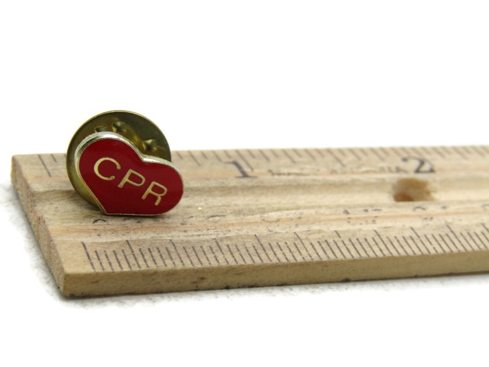 CPR Lettered Heart Pin Gold Tone