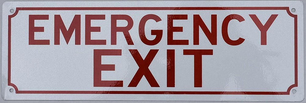 Emergency EXIT Sign (Reflective,Aluminium 4x12)-REF24-1027