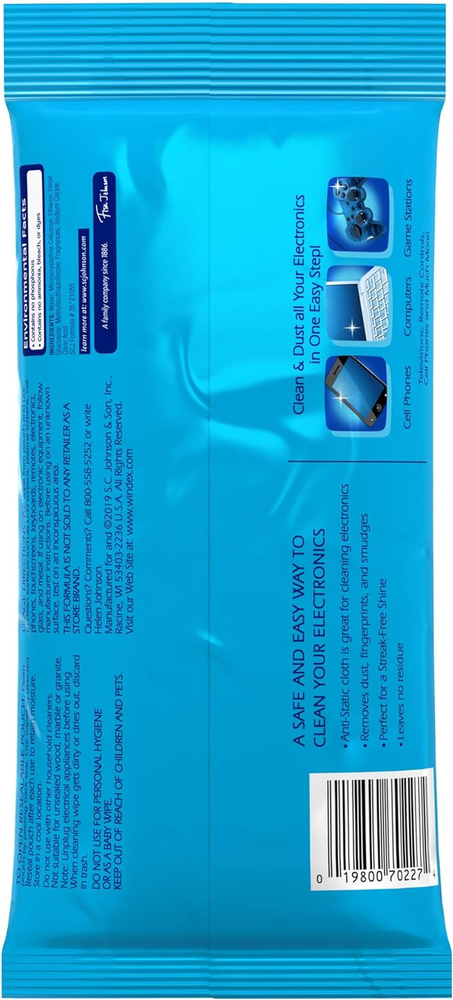 Windex Electronics Wipes - Pre-Moistened - 25 Count