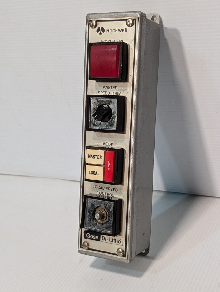 Rockwell Goss Di-Litho control panel, Master Speed Trim, Local Speed Control