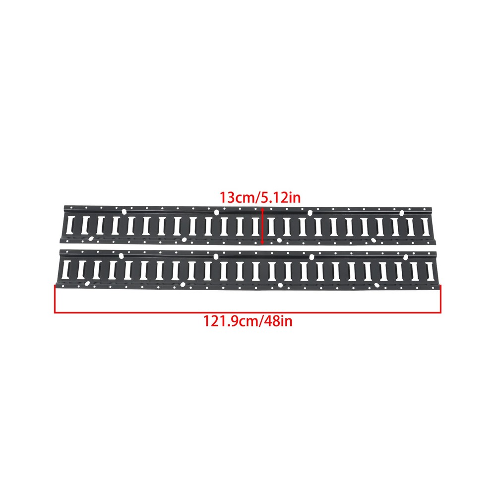 Labwork 8 Pack 4' E Track Tie Down Rail For Garages Vans Galvanized Steel Black