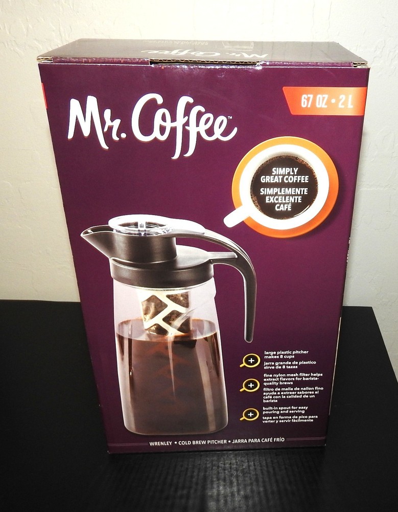 NEW Mr. Coffee 67 oz Cold Brew Plastic Coffee Pitcher - Makes 8 Cups Unopened