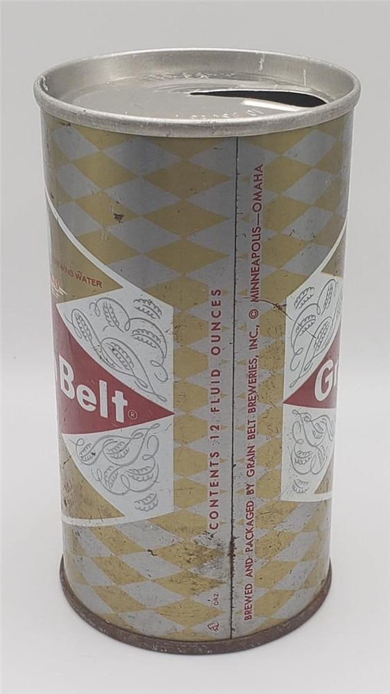 Vintage Grain Belt Beer Can Brewing Steel Bottom Opened Pull Tab Strong