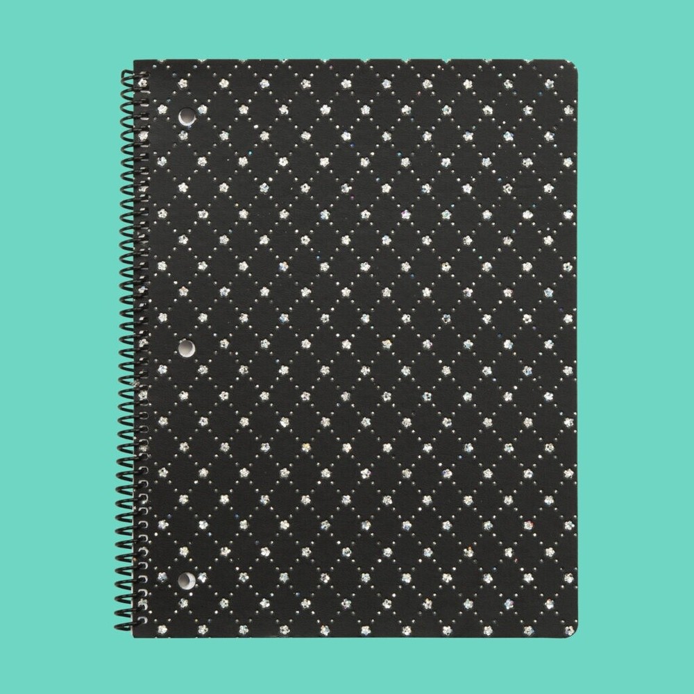 UStyle Diamond & Glitter (8-1/2"x10.5" ) Notebook, 80 Sheets, Dropdown