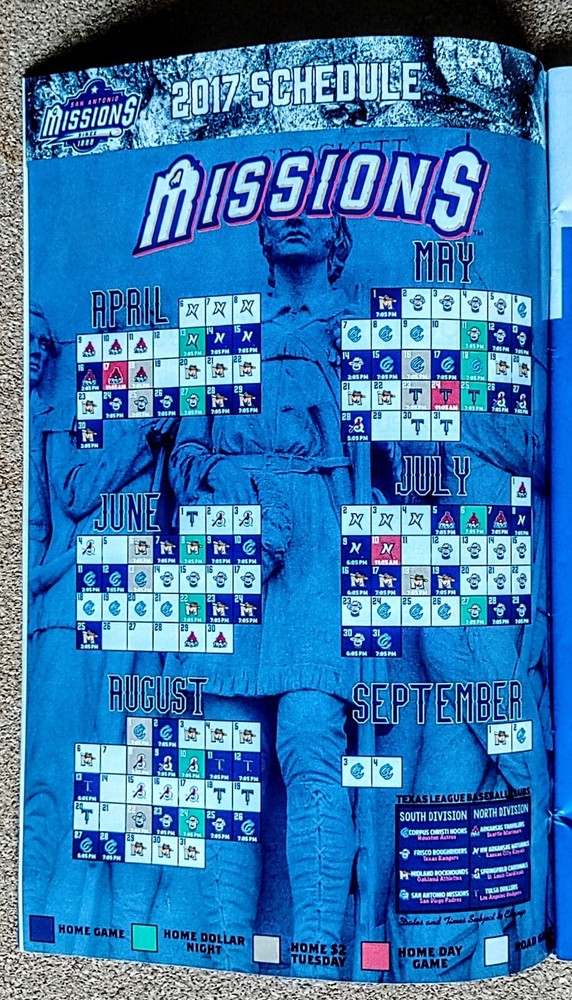 2017 San Antonio Missions Program/Player Photos/Schedule ~ '16 Guide Trea Turner