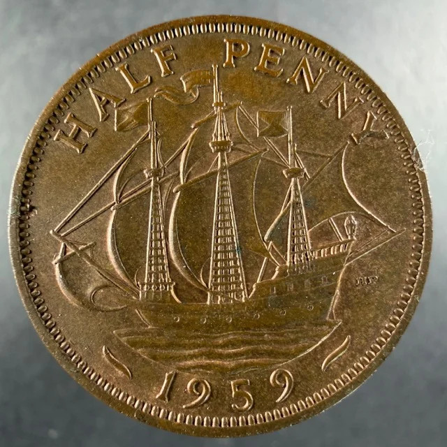 1959 Great Britain Half Penny Choice Example