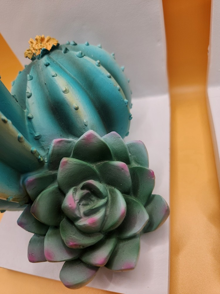 Ceramic Cactus Figurine Bookends Set Of 2