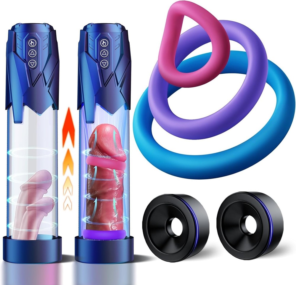 Automatic Penis Pump with Quick Release: 5 Modes & 3 Rings for Better Stamina