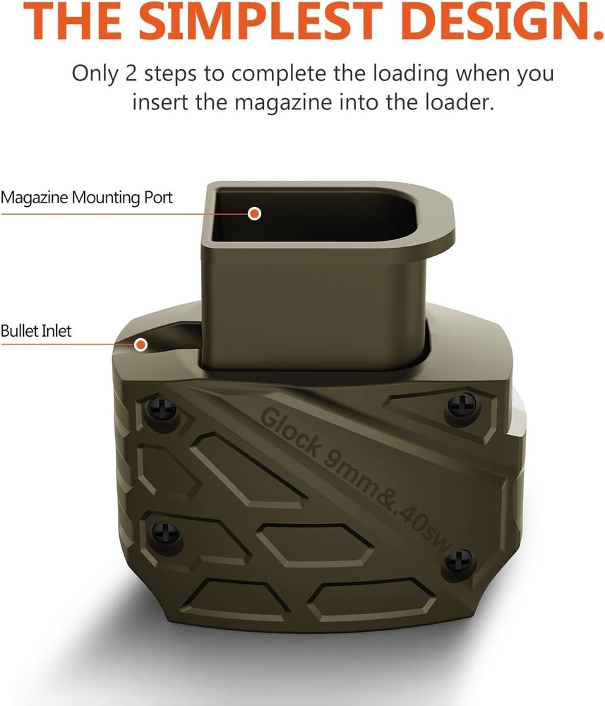 Pain-Free Magazine Loader for Glock Models 9mm/.40 - Quick Loading Solution