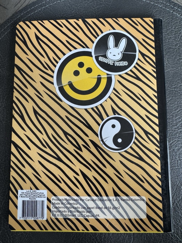 Bad bunny Notebook Siempre Picheo Composition Notebook For School.