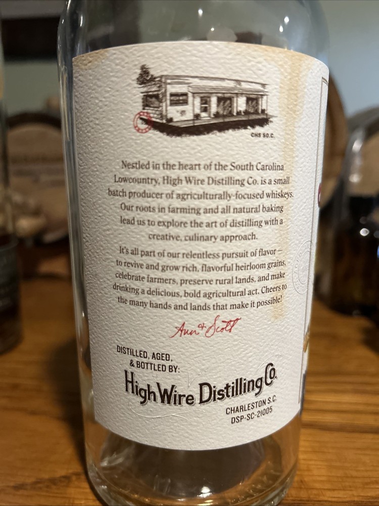 Jimmy Red EMPTY Bourbon Bottle. HighWire distillery. BATCH ONE.