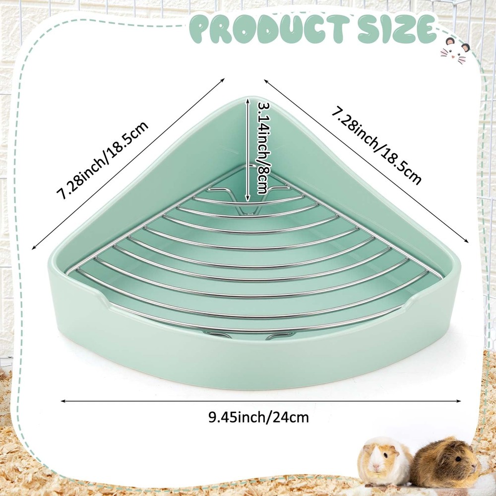 Ceramic Corner Litter Box for Small Pets, Tip-Proof, Chew-Resistant, Triangle...