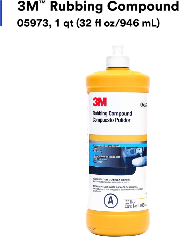 Rubbing Compound, 05973, Liquid Formula,1 Qt (32 Fl Oz/946 Ml)