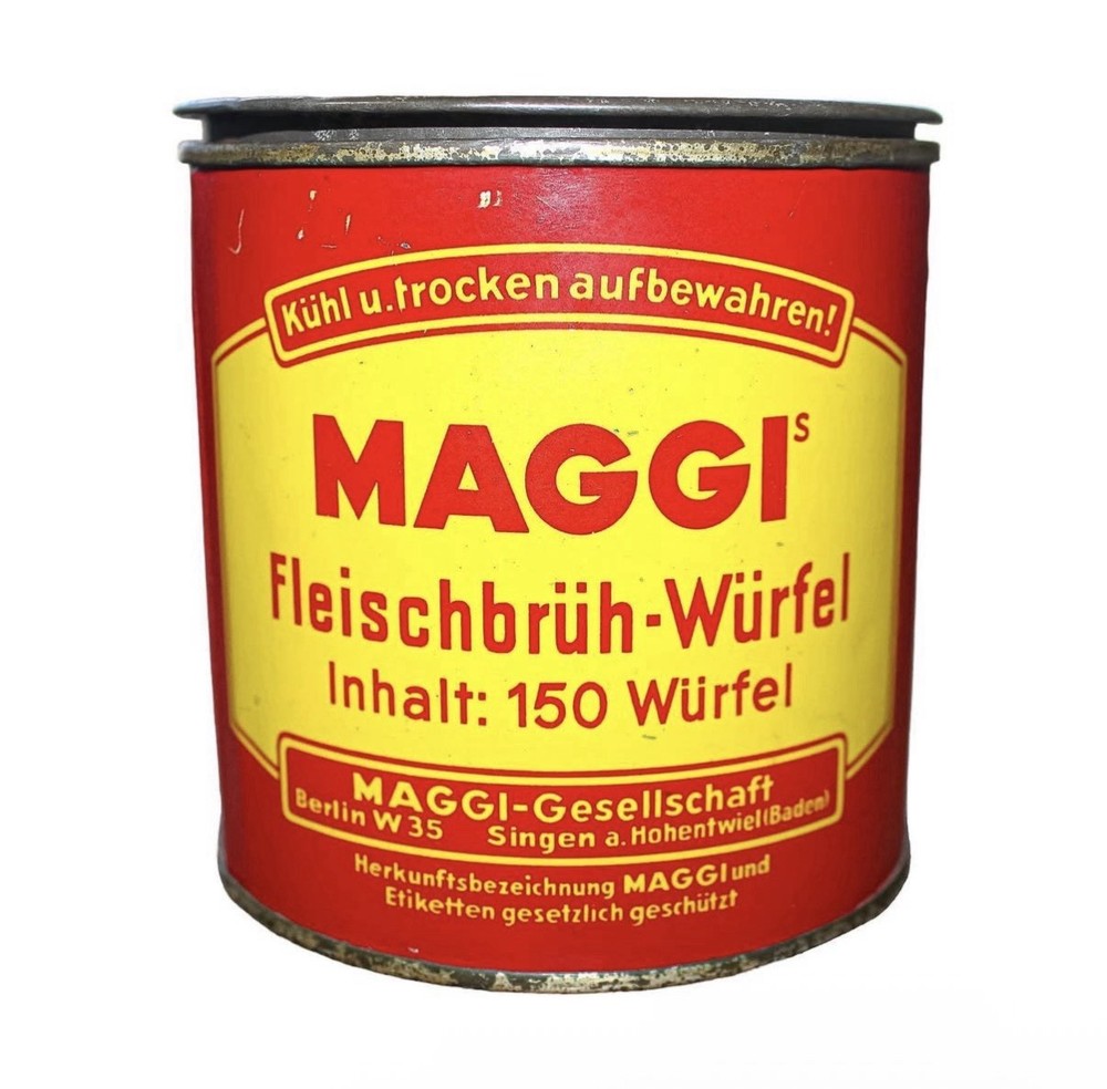 WW2 German Ration Tin Can MAGGIs Beef Bouillon cubes. (Empty)