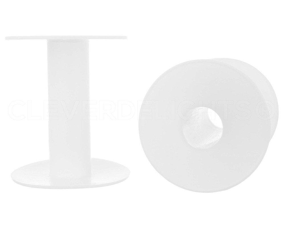 3 Pack 3-inch White Plastic Empty Spools for Crafts Thread Cord Wire Rope