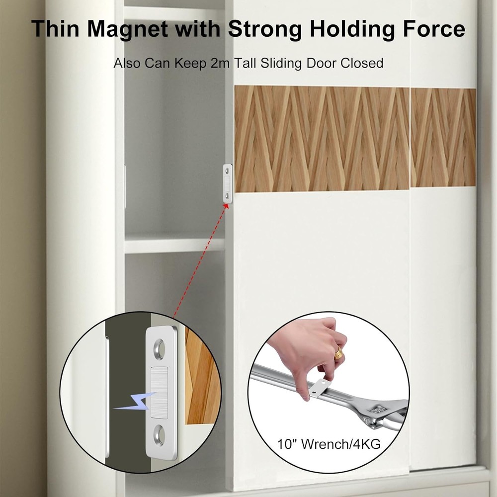 4 Pack Ultra Thin Cabinet Magnetic Catch with Powerful Adhesive Closure