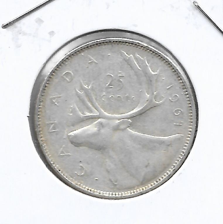 1961 CANADIAN 25 CENT QUARTER NICE (SILVER)