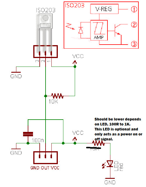 2 Pieces ISO203 Light Detector Sensor 3 pin Digital Output IS0203 Laser Sensor