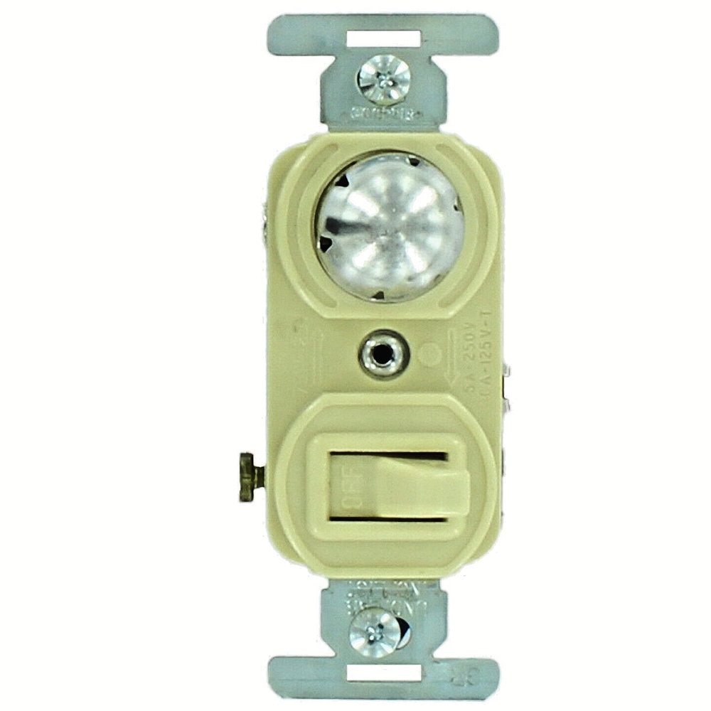 Cooper Wiring Single Pole Switch and Pilot Light, Ivory 799V-BOX