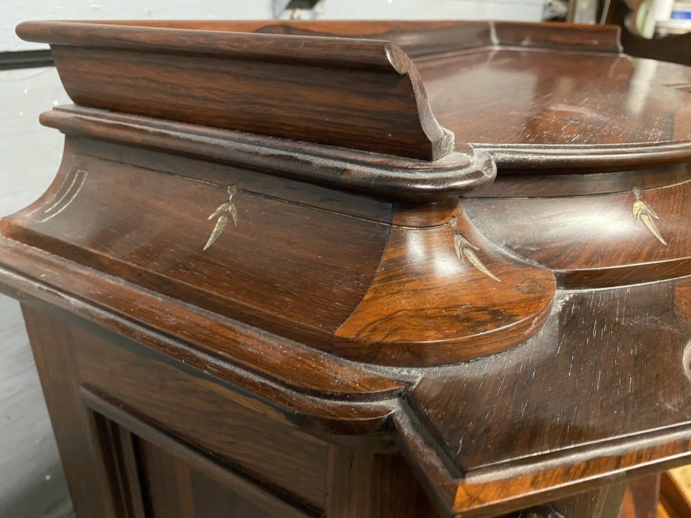 ROSEWOOD DROP FRONT MECHANICAL DESK, ATTR. HERTER