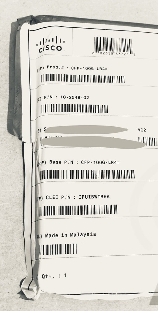 Genuine Cisco CFP-100G-LR4 Module - New