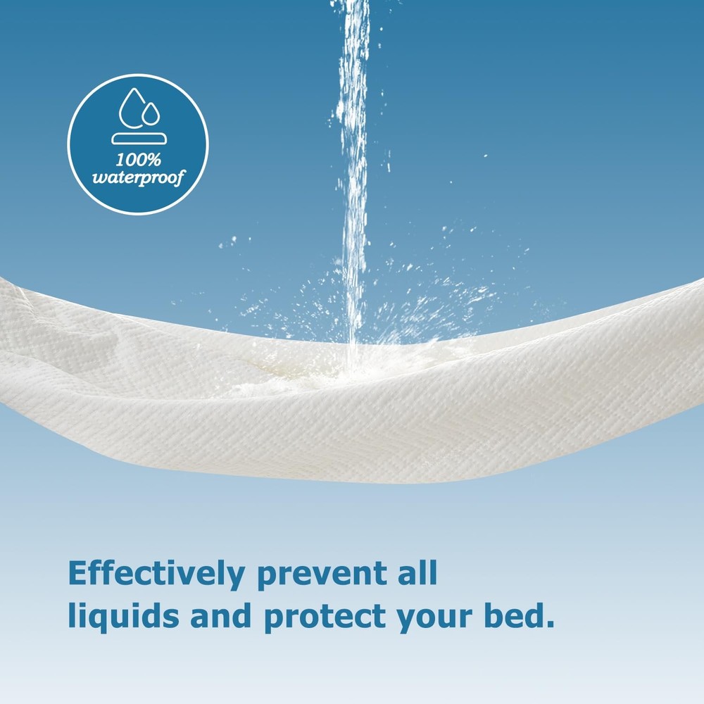 4-Layer Ultra Soft Premium Waterproof Mattress Protector Queen Size, Cooling ...