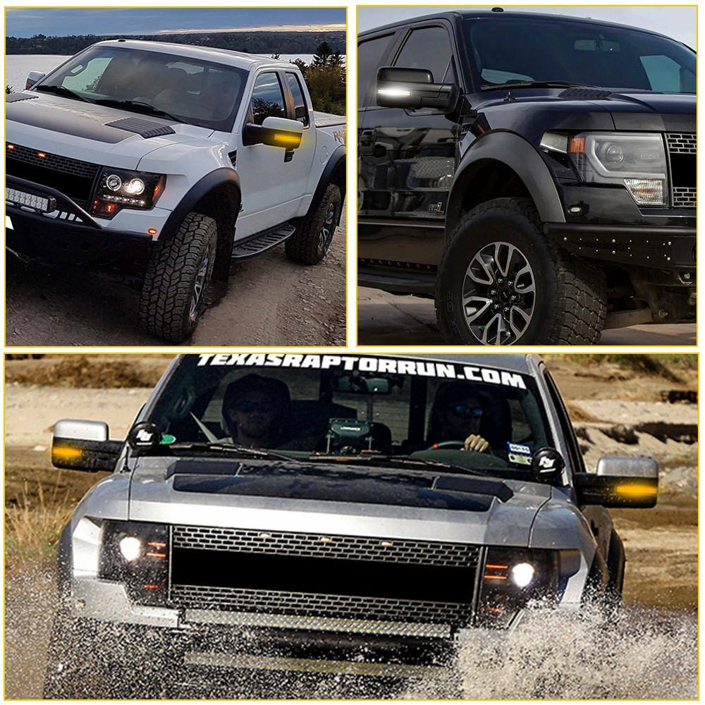 2x Switchback Side LED Mirror Signal Light Sequential For Ford F150 2009-2014