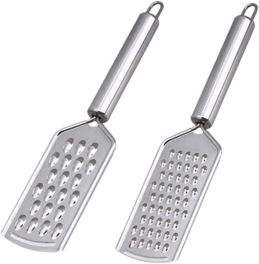 2Pcs Mini Cheese Grater With Handheld Shredder Kitchen Small Silver