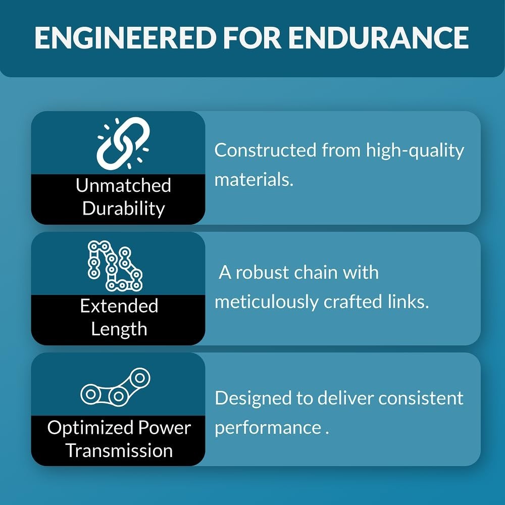 Versatile 10FT Roller Chain with 2 Free Links - Ideal for Various Applications
