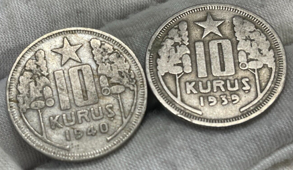 Early Turkey 2 Coins lot