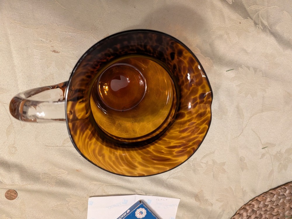 Beautiful Tortoise shell Lipped Pitcher With Applied Handle